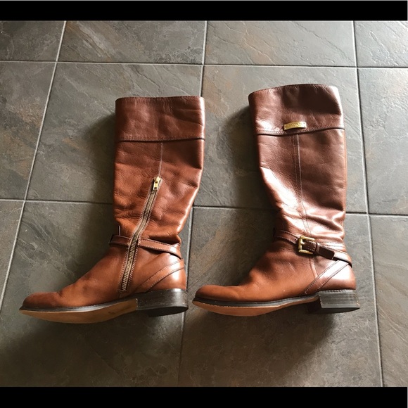 COACH - Brown Leather Riding Boots - Size 6 - Picture 4 of 12